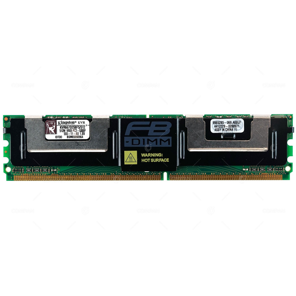 9965285-069.A00LF KINGSTON 512MB 1RX8 PC2-5300F DDR2 667MHZ MEMORY KVR667D2S8F5-512